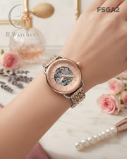 (SS)🖤⬆️⭐ Fossil Girls Automatic Rose Gold Pink (FSGA2)