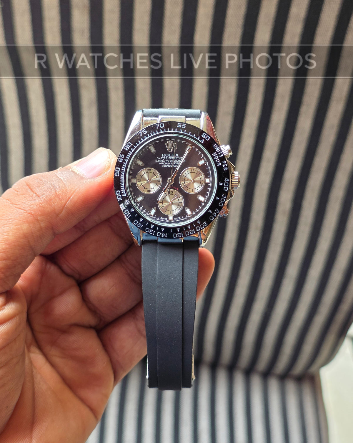 (OS2)📷⭐ Rolex Silicon Silver Black Dial (RXS1)