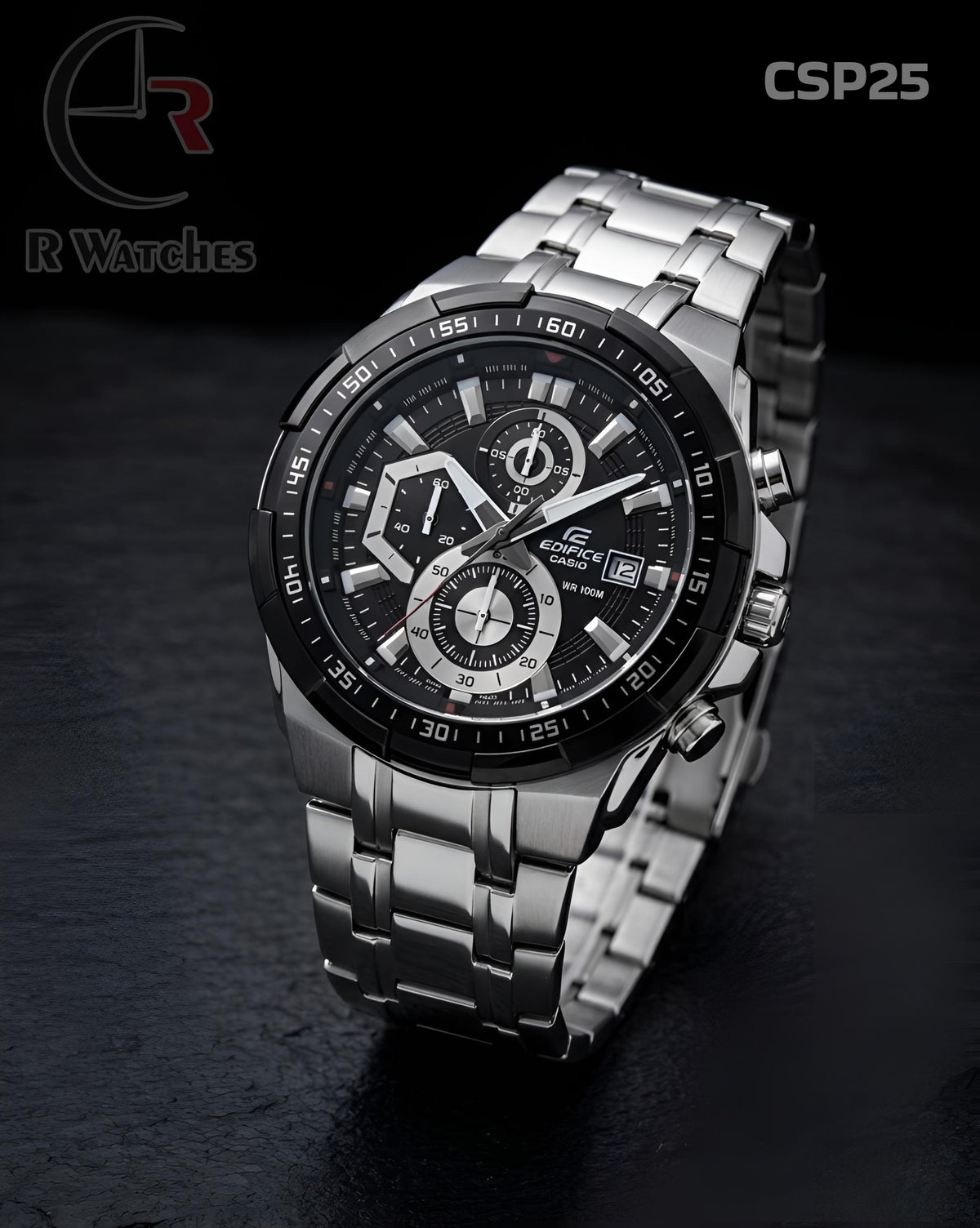 (SS)🖤⭐ Casio Edifice heavy Silver Black (CSP25)