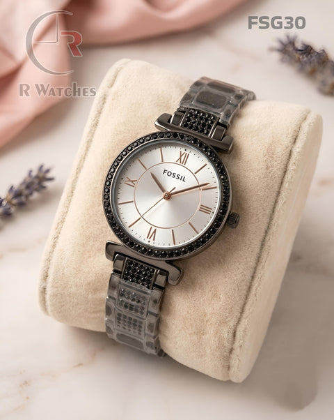 (OS)🖤⭐ Fossil girls black in white diamond (FSG30)