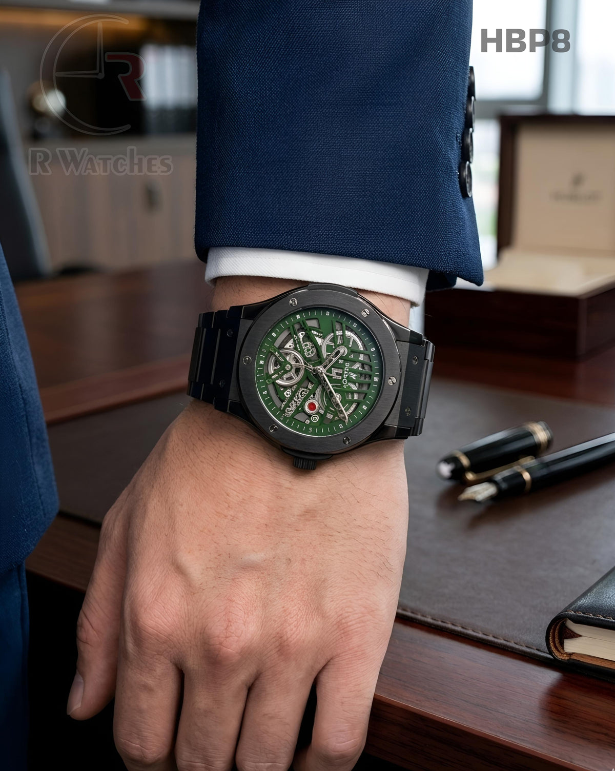 (OS)🖤⭐ Hublot Machinery Black Green (HBP8)