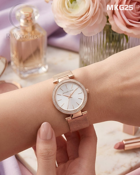 (OS)🖤⭐ MK Girls Diomond Edition Rose Gold White (MKG25)