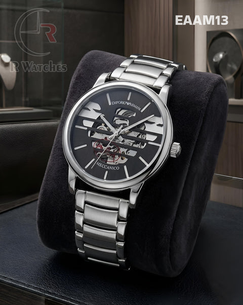 (SS)🖤⬆️⭐ Armani Automatic Black Silver (EAAM13)