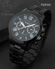(OS)🖤⭐ Fossil Full Black Roman Dial (FSP20)