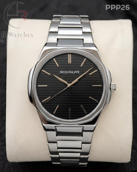 (OS)🖤⭐ Patek philip silver Black (PPP26)