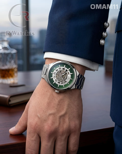 (OS)🖤⭐ Omega Automatic Silver Green (OMAM11)