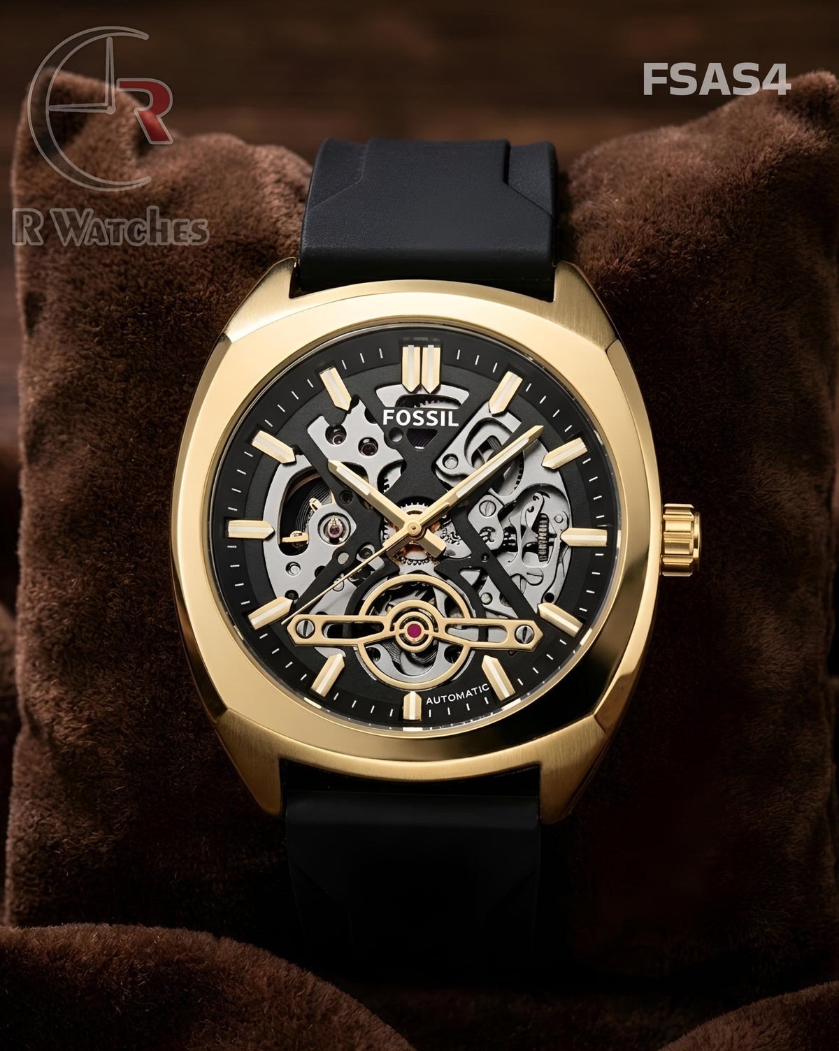 (SS)🖤⬆️⭐ Fossil Automatic Silicon Gold Black (FSAS4)