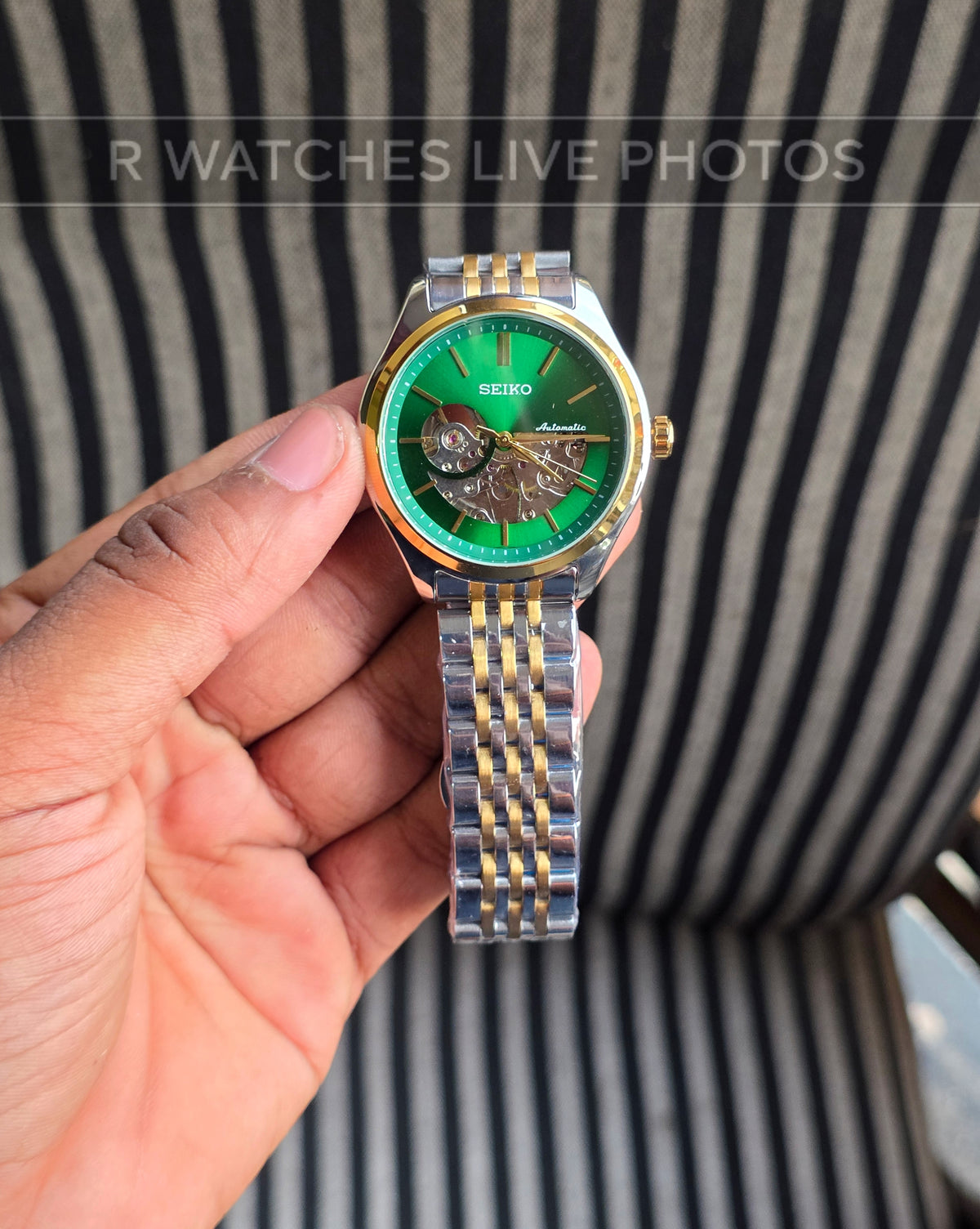 (OS)📷⬆️⭐ Seiko Automatic Dual Tone Green (SKAM4)