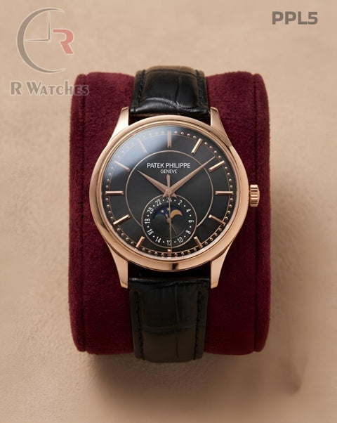 (SS)🖤 Patek Philippe Leather Rose Gold Black (PPL5)