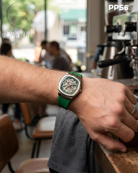 (OS)🖤⬆️ Patek Philippe Silicon Silver Green (PPS6)