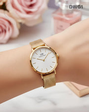 (OS2)🖤⬆️ DW Girls Gold White Dial (DWG1)