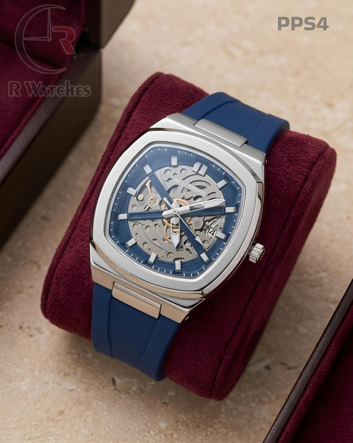 (OS)🖤⬆️ Patek Philippe Silicon Silver Blue (PPS4)