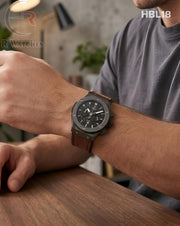 (OS)🖤 Hublot Machinery Leather Black Brown (HBL18)