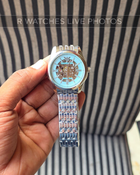 (OS)🖤⭐ Armani Automatic Tiffany Blue Silver (EAAM23)