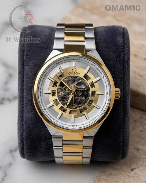 (SS)🖤⬆️⭐🔁 Omega Automatic Dual Tone White (OMAM10)