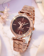 (OS)🖤⭐ LV Girls Rose Gold Brown Dial (LVG5)