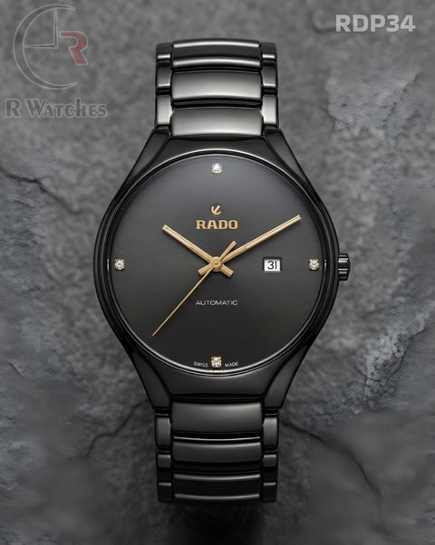 (OS)🖤⬆️ Rado Black Metal Gold Dial (RDP34)