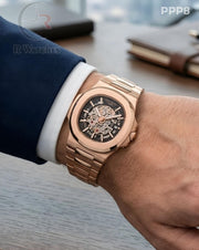(OS)🖤⬆️ Patek Philippe Machinery Rose Gold Black (PPP8)