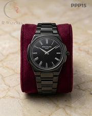 (OS)🖤⭐ Patek Philippe Full Black Roman Dial (PPP15)