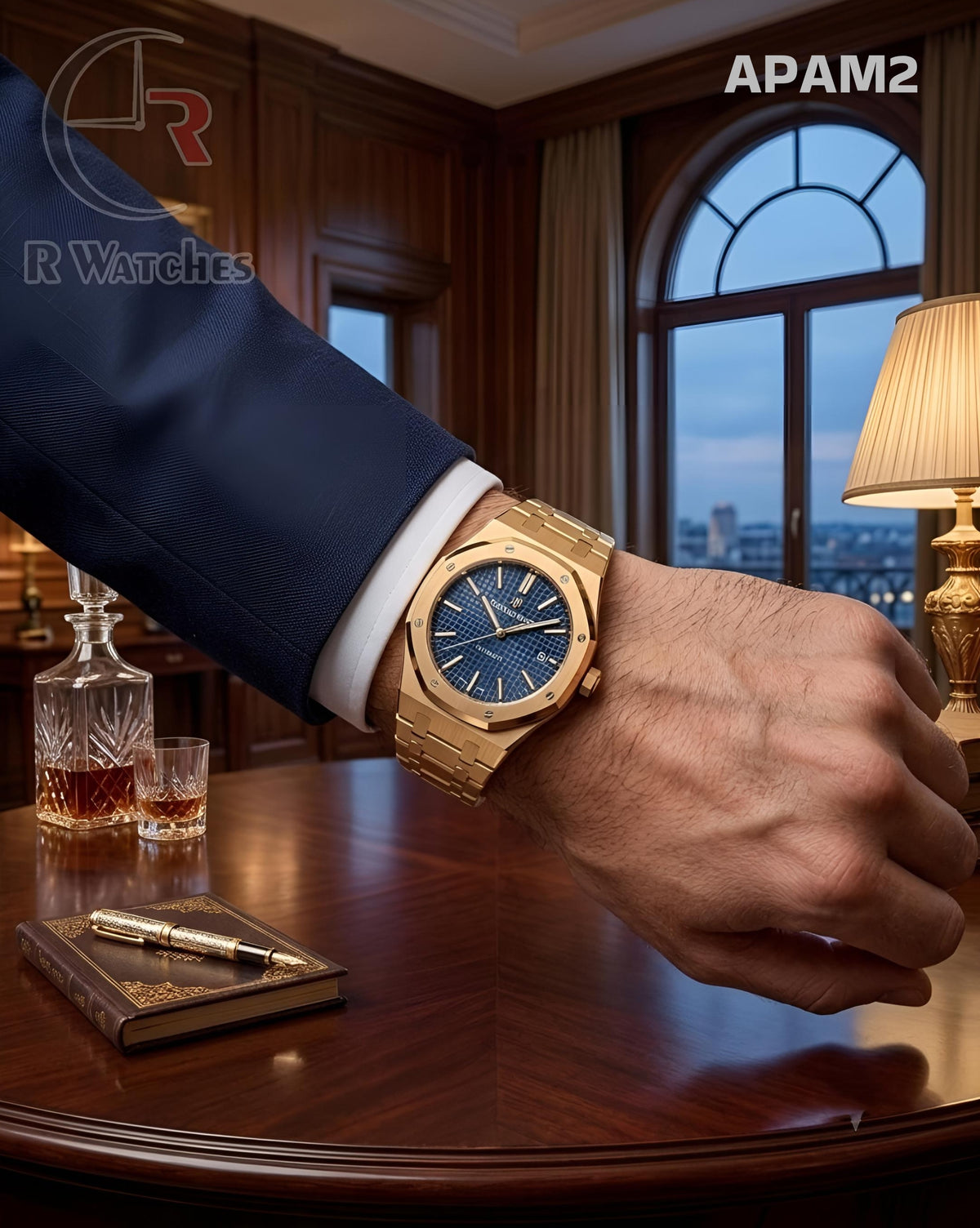 (OS)🖤⬆️⭐🔁 AP Master Automatic Rose Gold Blue (APAM2)