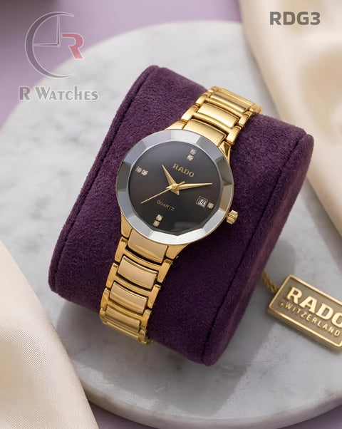(OS)🖤⭐ Rado Girls Diamond Cutt Gold Black (RDG2)