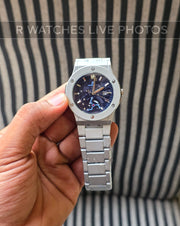 (OS)🖤⬆️⭐ Hublot Machinery Silver Nevy Blue (HBP2)