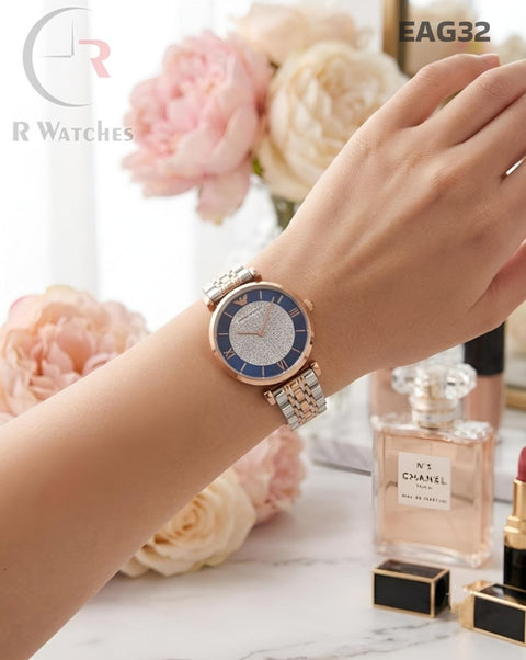 (SS)🖤⬆️ Armani Girls Diamond Rose Gold Blue (EAG32)