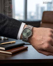 (OS)🖤⬆️ Rado Square Silver Green (RDP10)