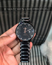 (OS2)📷⭐ Rado Black Metal Rose Gold Dial (RDP13)