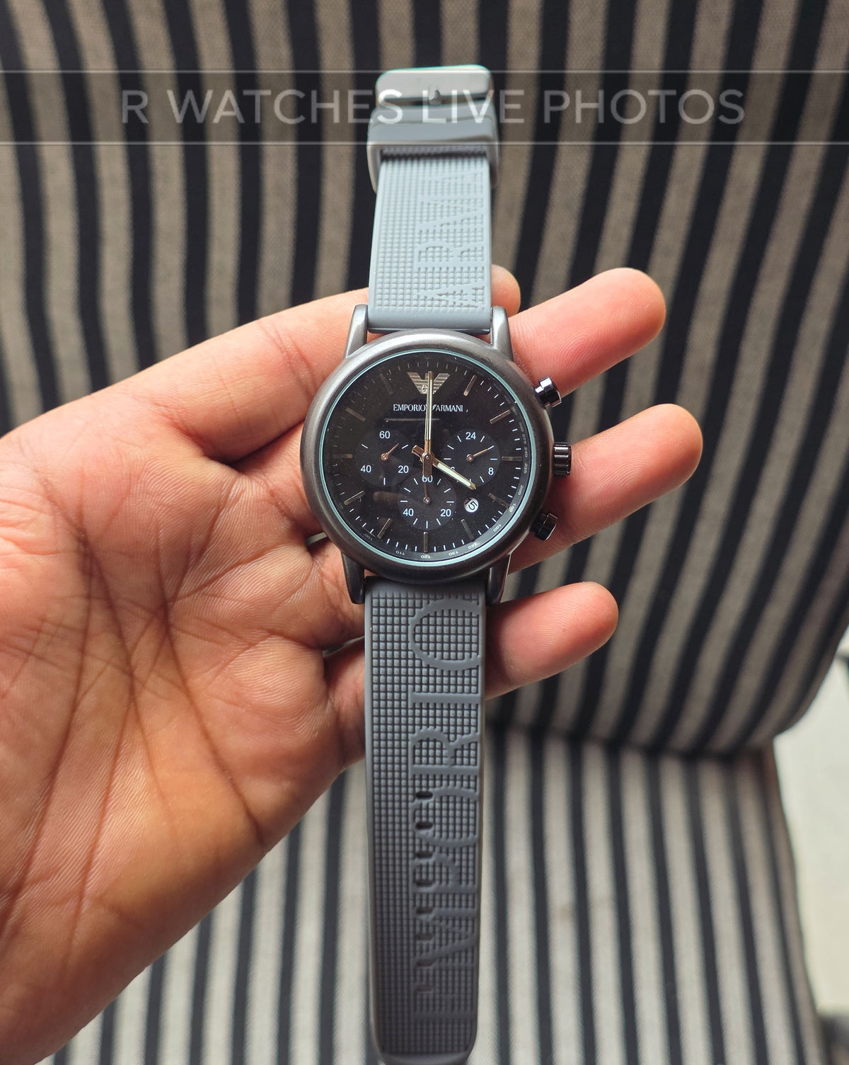 (SS)🖤⬆️⭐ Emporio Armani new black silver (EAS7)