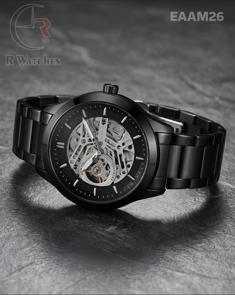 (SS)🖤 Armani Automatic Black Grey Dial (EAAM26)