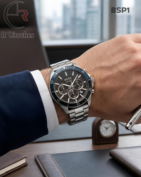 (OS)🖤⭐ Boss Silver Blue Black Dial (BSP1)