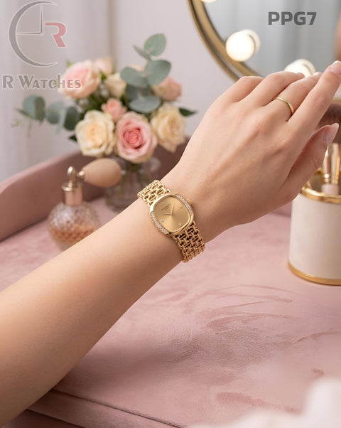 (OS)🖤⭐ Patek Philippe Girls Diamond Full Gold (PPG7)