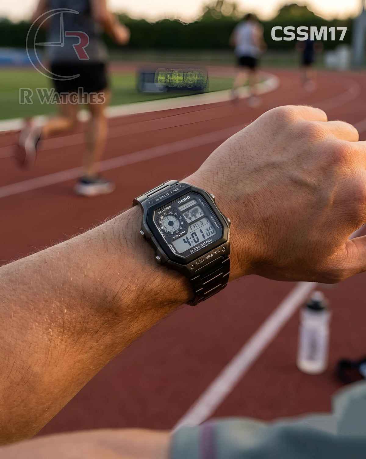 (OS7)🖤⬆️🔁⭐ Casio World time full Black (CSSM17)