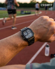 (OS7)🖤⬆️🔁⭐ Casio World time full Black (CSSM17)