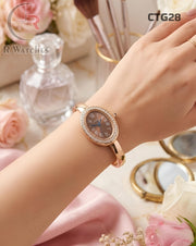 (OS)🖤⬆️ Cartier Girls Diamond Rose Gold Brown (CTG28)