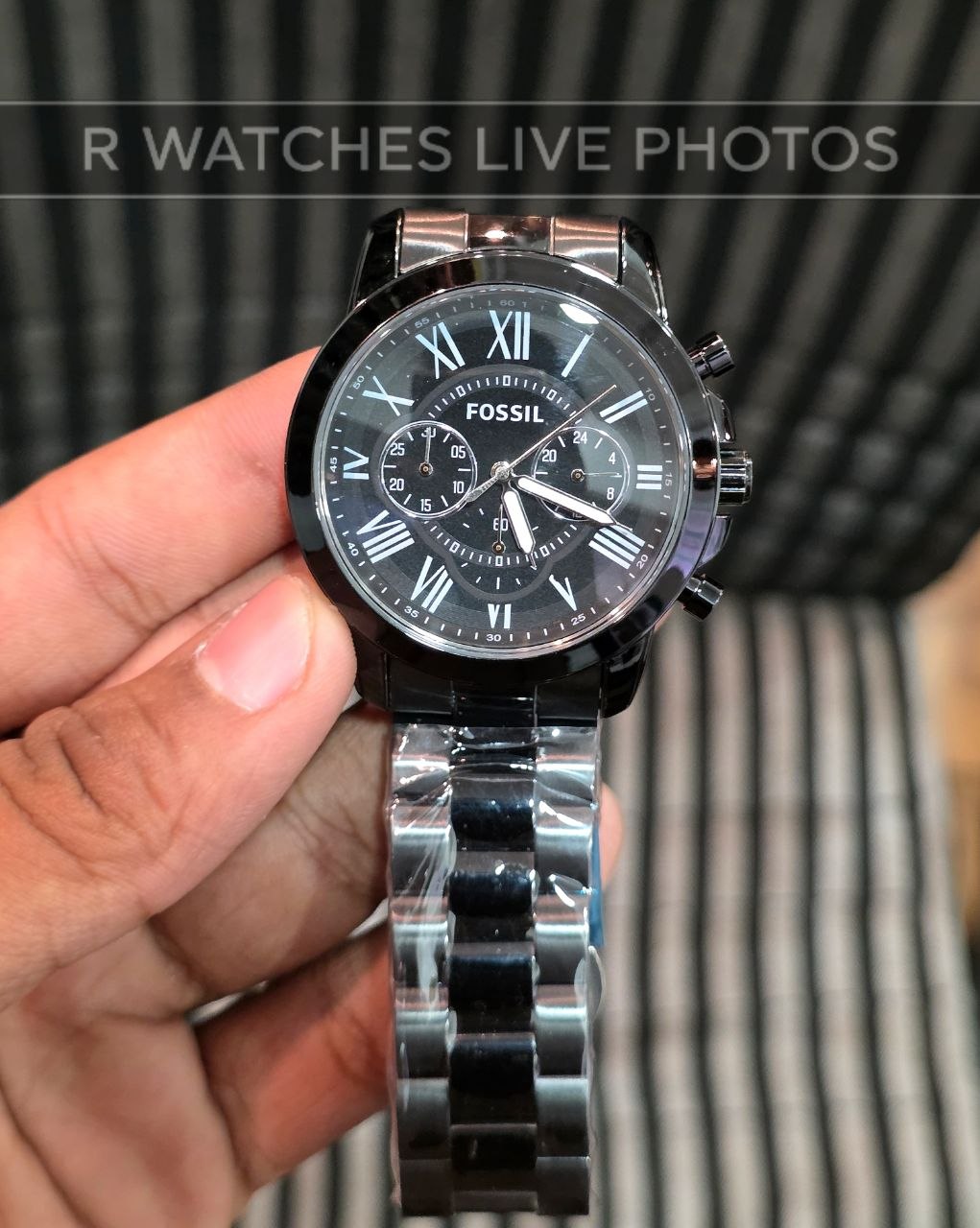 (OS)🖤⭐ Fossil Full Black Roman Dial (FSP20)