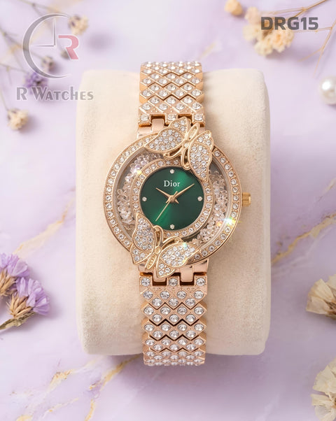 (SS)🖤⬆️⭐ Dior Girls Diamond Green Rose Gold (DRG15)