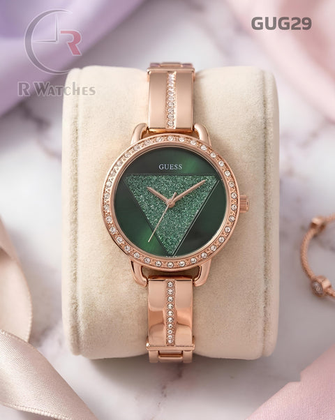 (OS)🖤⬆️⭐🔁 Guess girls rose gold green (GUG29)