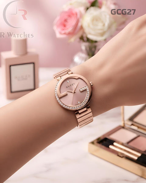 (OS)🖤⭐ Gucci Girls Diamond Full Rose Gold (GCG27)