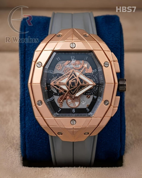 (SS)🖤⬆️ Hublot Spider Rose Gold Grey silicon (HBS7)