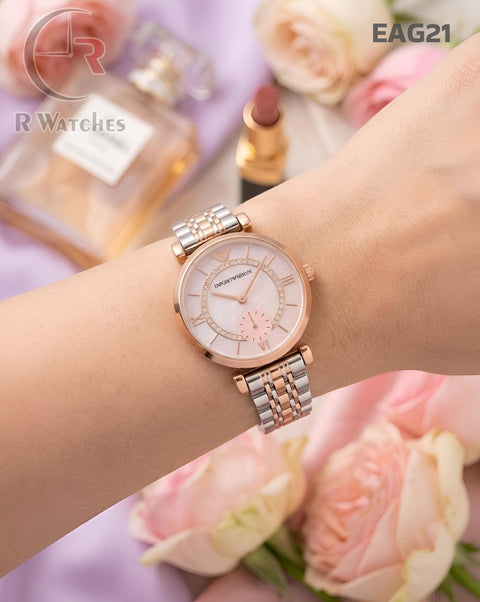 (OS2)🖤⬆️ Armani Girls Diamond Rose Gold Pink (EAG21)