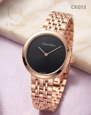 (OS)🖤⭐ CK Girls Rose Gold Black Dial (CKG13)