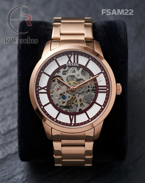 (SS)🖤⭐ Fossil Automatic Brown Rose Gold (FSAM22)