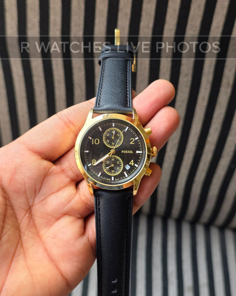 (OS2)🖤⭐ Fossil Leather Gold Black (FSL10)