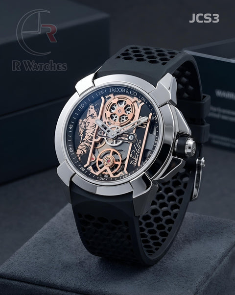 (OS)🖤⭐ Jacob CR 7 Silicon Black Silver (JCS3)