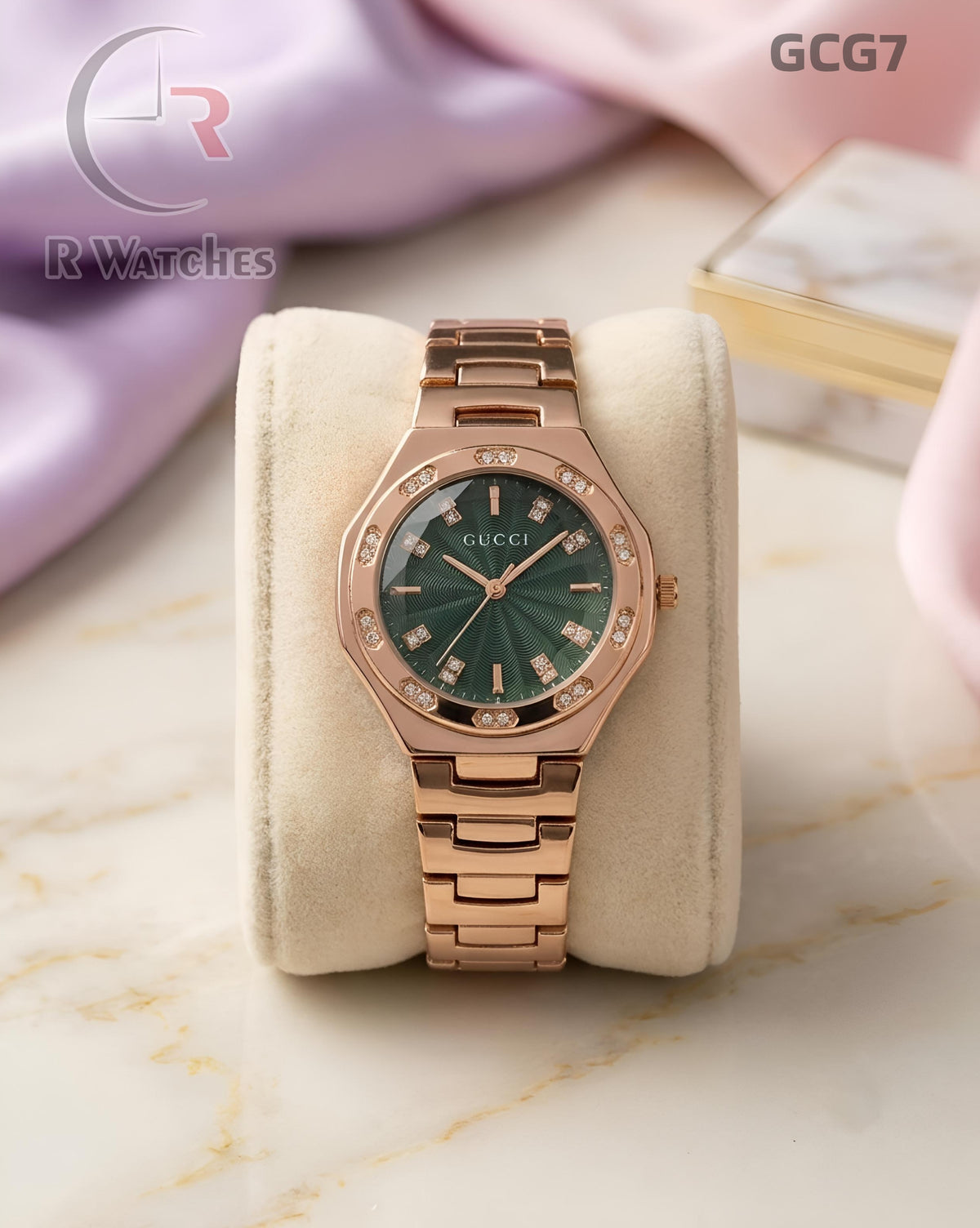 (OS)🖤⭐ Gucci girls rose gold green (GCG7)