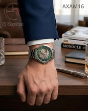 (OS)🖤⭐ AX Automatic Silver Green Dial (AXAM16)