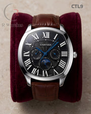 (OS2)🖤⭐ Cartier Leather Sun Moon Edition Silver Black (CTL9)