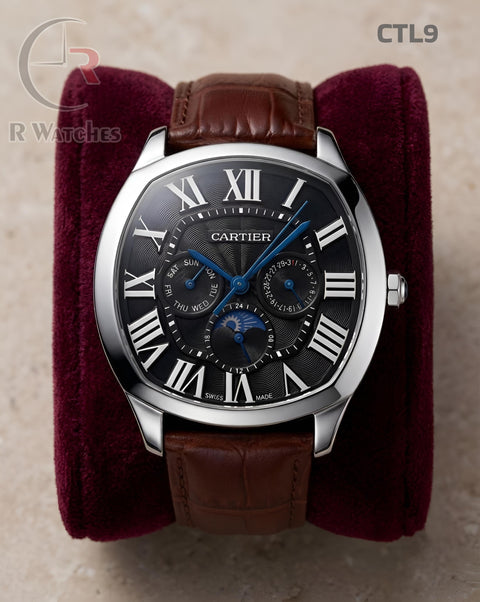 (OS2)🖤⭐ Cartier Leather Sun Moon Edition Silver Black (CTL9)